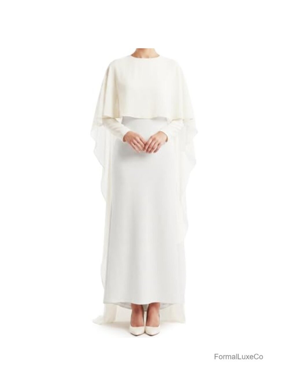 Women Chiffon High Low Cape Sheer Shawl Wedding Bridal Evening Cover Up